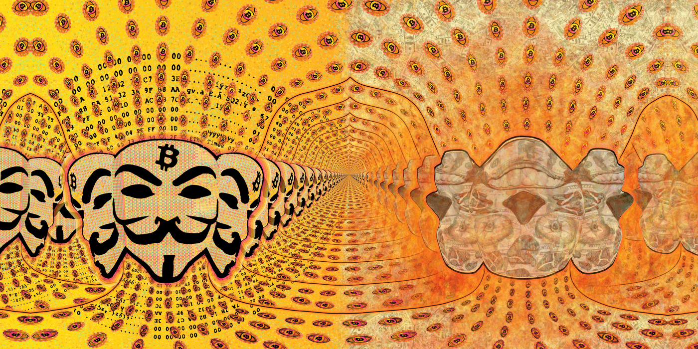 Virus en Numeros: Animated Bitcoin art inspired by Alex Grey, COVID, & They Live