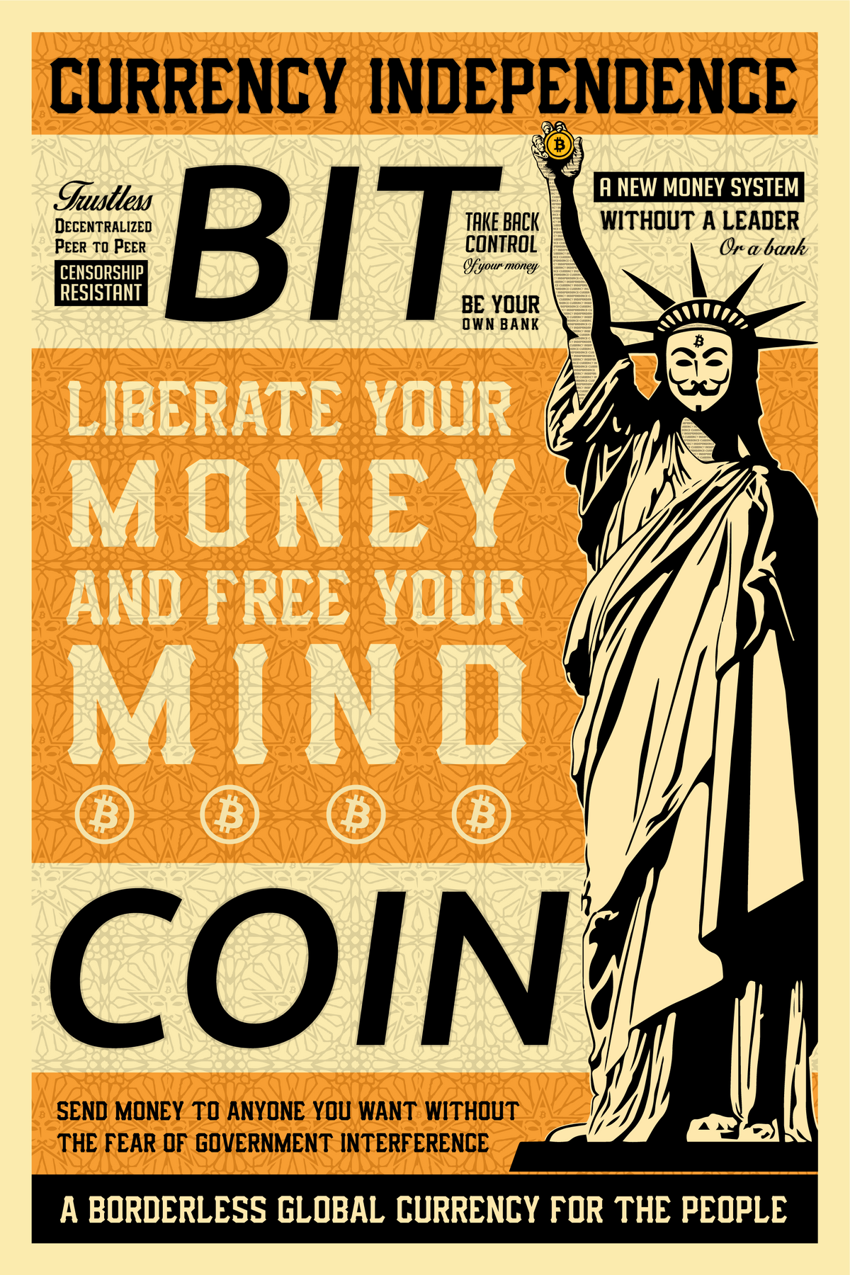 Bitcoin poster | image crypto whitepaper A2 (59.5 x 42 cm Bitcoin poster | image crypto whitepaper A2 (59.5 x 42 cm